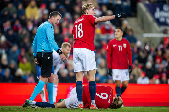 Kristian Thorstvedt and Erling Braut Haaland of Norway
