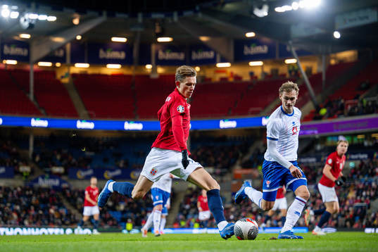 Marcus Holmgren Pedersen of Norway and Andrass Johansen of