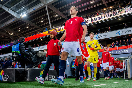 Sander Berge of Norway enters the pitch