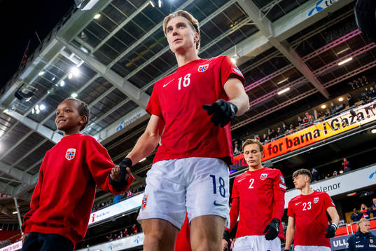 Kristian Thorstvedt of Norway enters the pitch