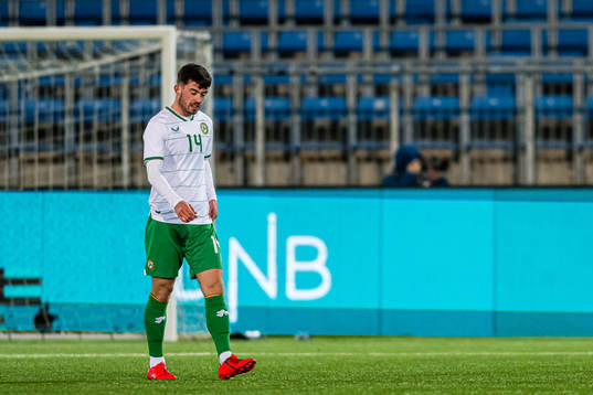 Sean Roughan of Ireland looks dejected