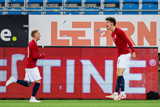 Halvor Rødølen Opsahl of Norway celebrates