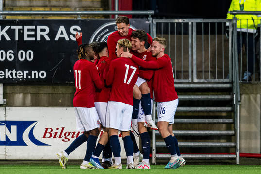 Halvor Rødølen Opsahl of Norway celebrates