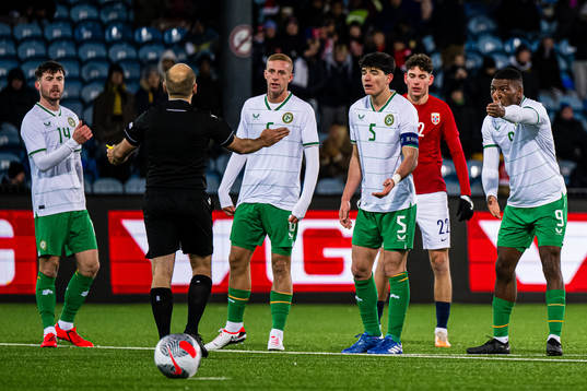 Sinclair Armstrong of Ireland reacts