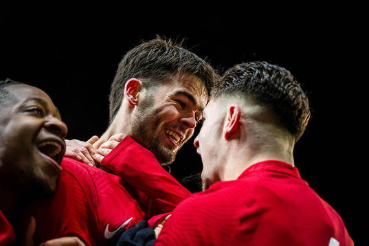 Lasse Nordås of Norway celebrates