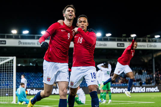 Lasse Nordås of Norway celebrates