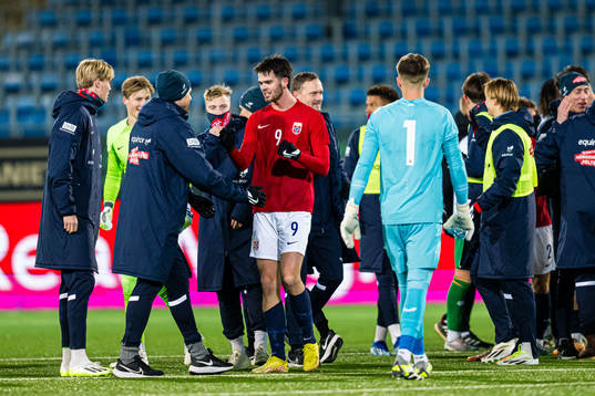 Lasse Selvåg Nordås of Norway celebrates