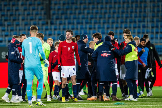 Lasse Selvåg Nordås of Norway celebrates