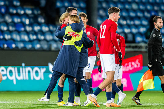 Lasse Selvåg Nordås of Norway celebrates