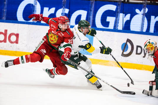 Moras William Pethrus och Björklövens Maxime Fortier