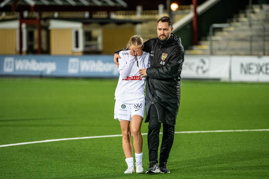Brommapojkarnas Tuva Thulin och tränare Anders Blomqvist