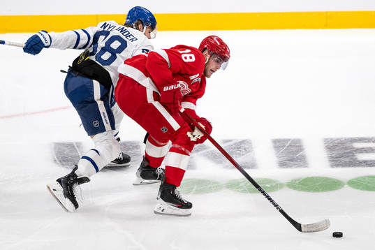 William Nylander of Toronto Maple Leafs and Andrew Copp of