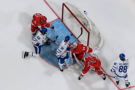 Tyler Bertuzzi, John Tavares and William Nylander of