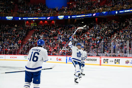 William Nylander of Toronto Maple Leafs xcelebrates