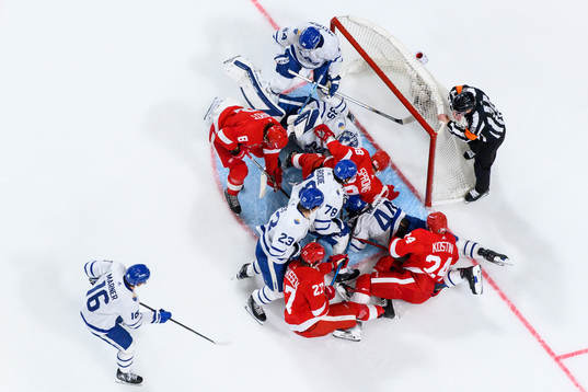 Mitchell Marner, Matthew Knies, TJ Brodie, Morgan Rielly,