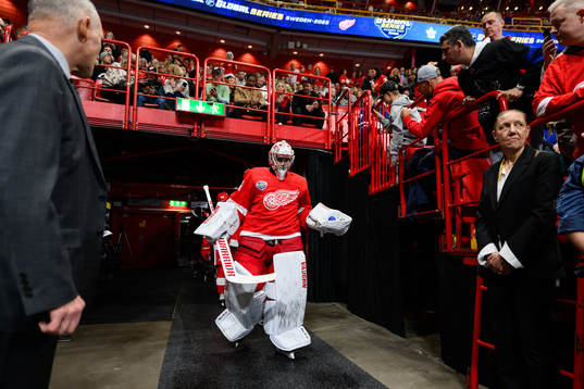 goalkeeper Alex Lyon of Detroit Red Wings