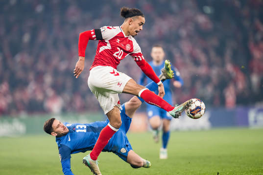 Erik Janza of Slovenia and Yussuf Poulsen of Denmark