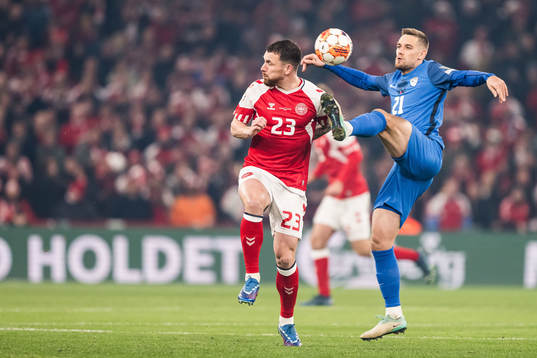 Pierre-Emile Højbjerg of Denmark and Timi Elsnik of