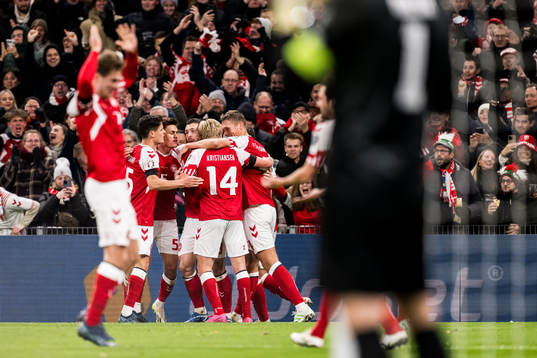 Joakim Mæhle of Denmark celebrates
