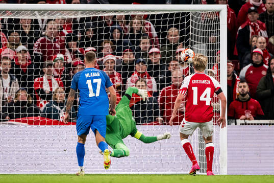 Goalkeeper Kasper Schmeichel of Denmark