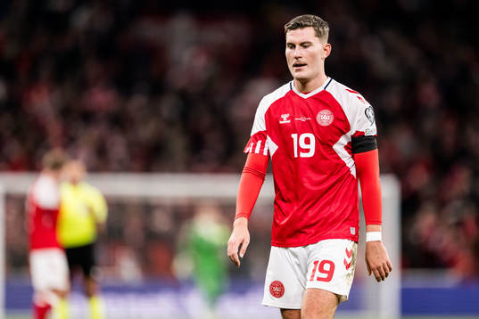 Jonas Wind of Denmark looks dejected