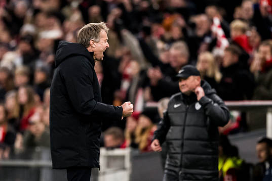 Head coach Kasper Hjulmand of Denmark celebrates
