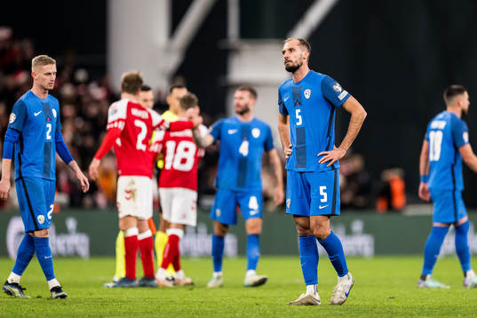 Jon Stankovic of Slovenia looks dejected
