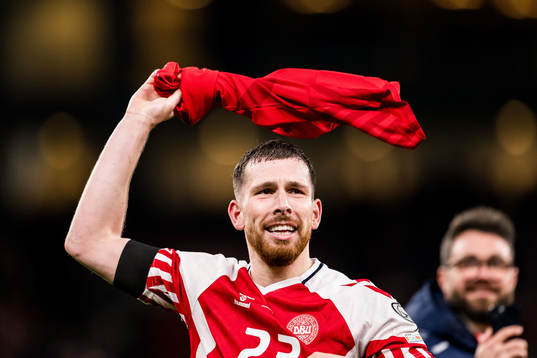 Pierre-Emile Højbjerg of Denmark celebrates