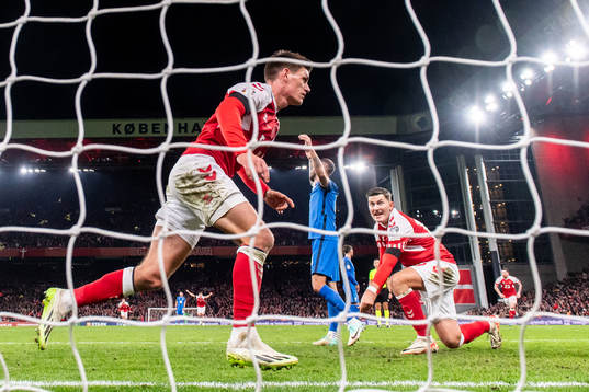 Joakim Mæhle of Denmark celebrates