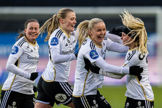 Emilie Marie Joramo of Rosenborg celebrates with Anna