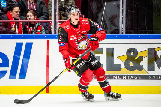 Malmö Redhawks Nuutti Viitasalo värmer upp innan