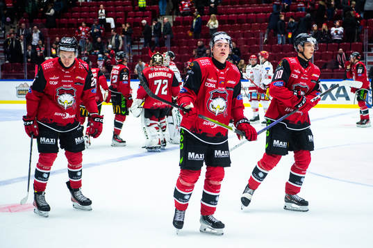 Malmö Redhawks Anton Wahlberg, Nuutti Viitasalo och