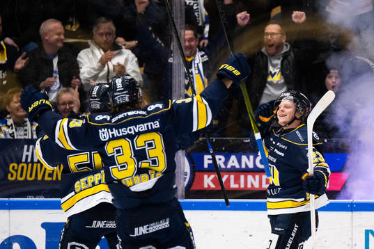HV71s Åke Stakkestad jublar