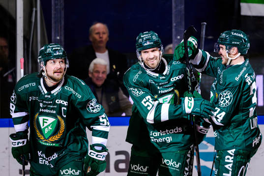 Färjestads Linus Johansson, August Tornberg, Michael