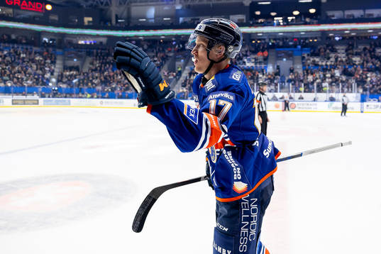 Växjös Gabriel Carlsson jublar