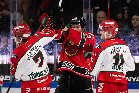 Frölundas Henrik Tömmernes och Erik Borg mot Luleås