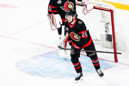 Erik Brännström of Ottawa Senators looks dejected