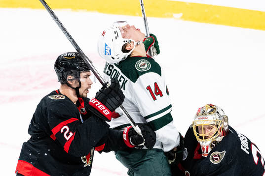 Joel Eriksson Ek of Minnesota Wild looks dejected