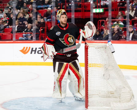 Goaltender Anton Forsberg of Ottawa Senators
