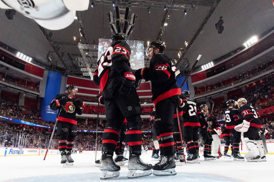 Erik Brännström of Ottawa Senators celebrates