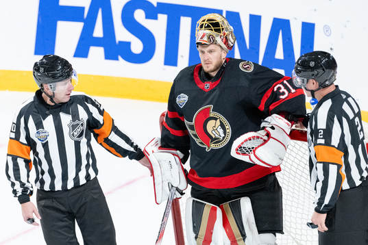 Goaltender Anton Forsberg of Ottawa Senators