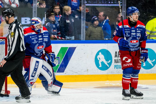 Oskarshamns målvakt Marek Langhamer och Oscar Engsund
