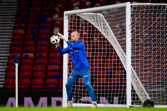 Goalkeeper Viljar Myhra of the Norwegian national football