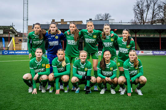 Hammarbys spelare ställer upp för en lagbild