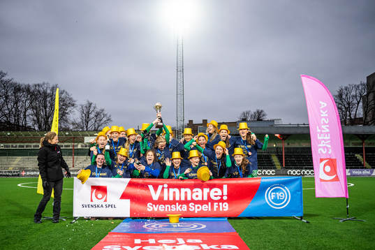 Hammarbys spelare och ledare jublar