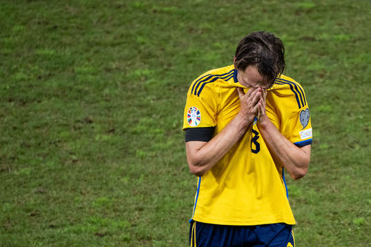 Albin Ekdal of Sweden is exchanged