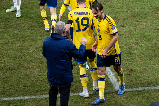Albin Ekdal of Sweden is exchanged