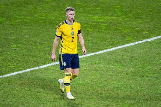 Emil Krafth of Sweden looks dejected