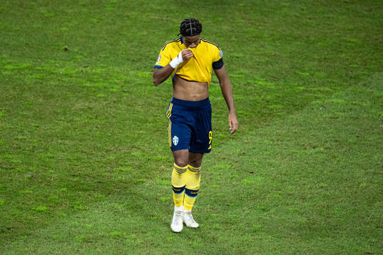 Jens Cajuste of Sweden looks dejected