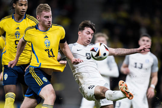 Dejan Kulusevski of Sweden and Oliver Jurgens of Estonia